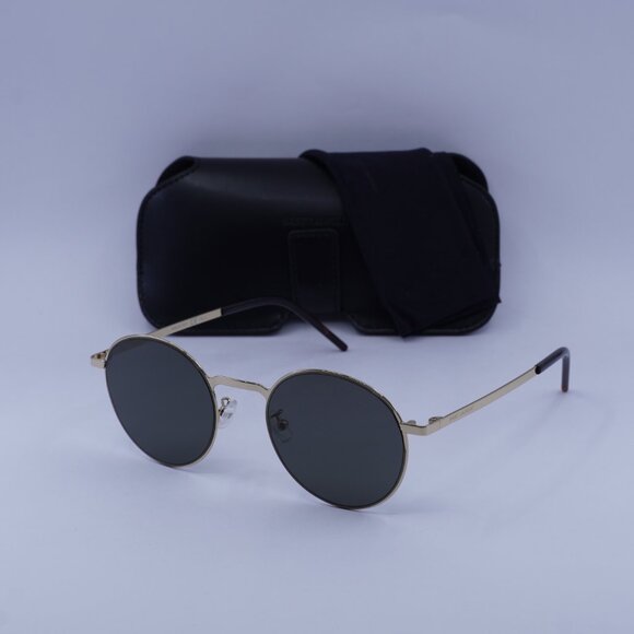 Saint Laurent SL250 SLIM 003 Round Sunglasses - Gold/Grey - Picture 7 of 11